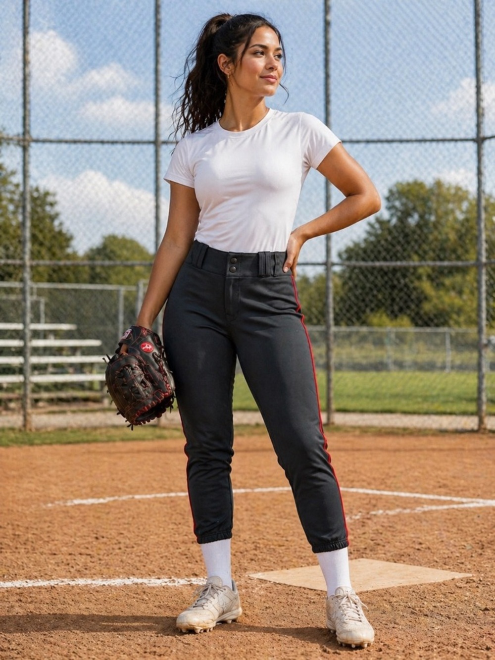 Champro Women’s Softball Pant with Red Stripe
